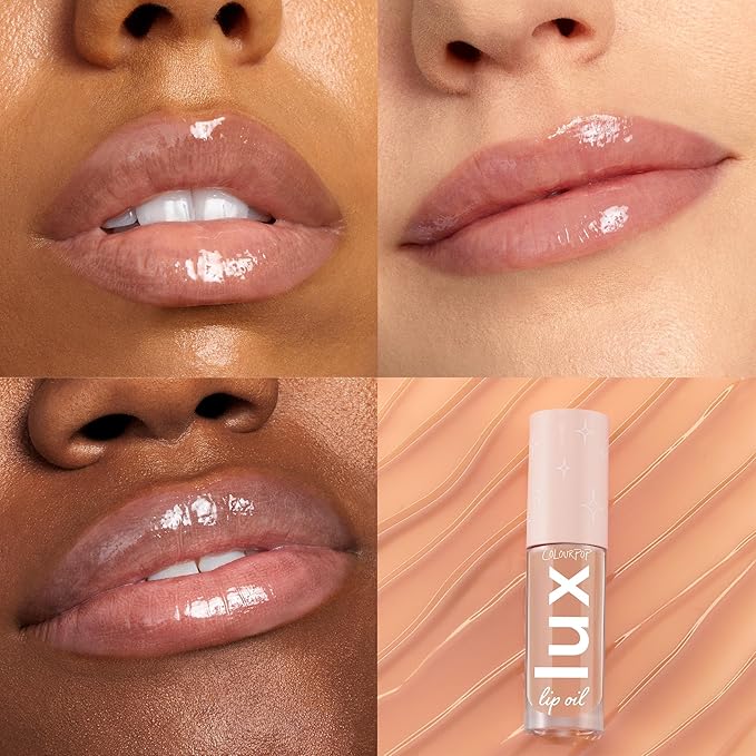 Colourpop Lux Lip Oil - Hydrating, Sheer Tinted Lip Oil Formulated with Antioxidant-Rich Chamomile Extract & Calendula Oil - Non-Greasy, Nourishing Soft-Warm Nude Lip Oil - Skinny Dip (0.16 oz)