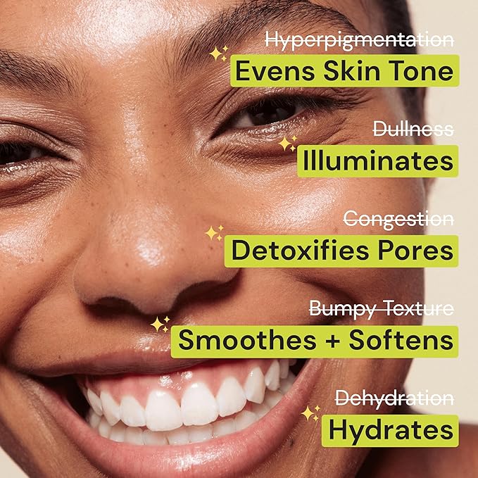 Gleamin Vitamin C Clay Mask for Dark Spots, Turmeric Clay Face Mask Skin Care, Deeply Cleanses & Refines Pores, Brightens Uneven Tone and Helps Improve Post-Blemish Scarring & Texture - 5 Oz