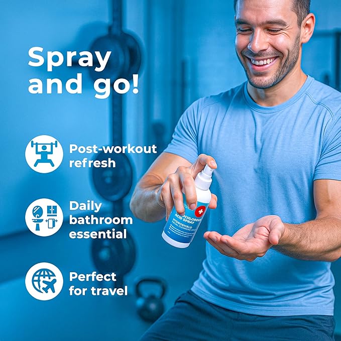 Hypochlorous Acid Spray (8oz, 2 packs), HOCL Facial Cleanser Acne Spray for Face, Body, Eczema, Pimples, Breakouts & Overall Skin Recovery (Reduces Redness)