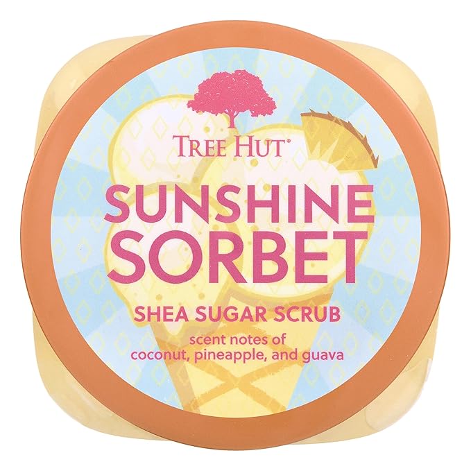 Tree Hut Sunshine Sorbet Shea Sugar Scrub | Exfoliating Body Scrub Removes Dead, Dry Skin for a Soft & Hydrated Feel | Nourishing Essential Body Care | 18 fl oz.