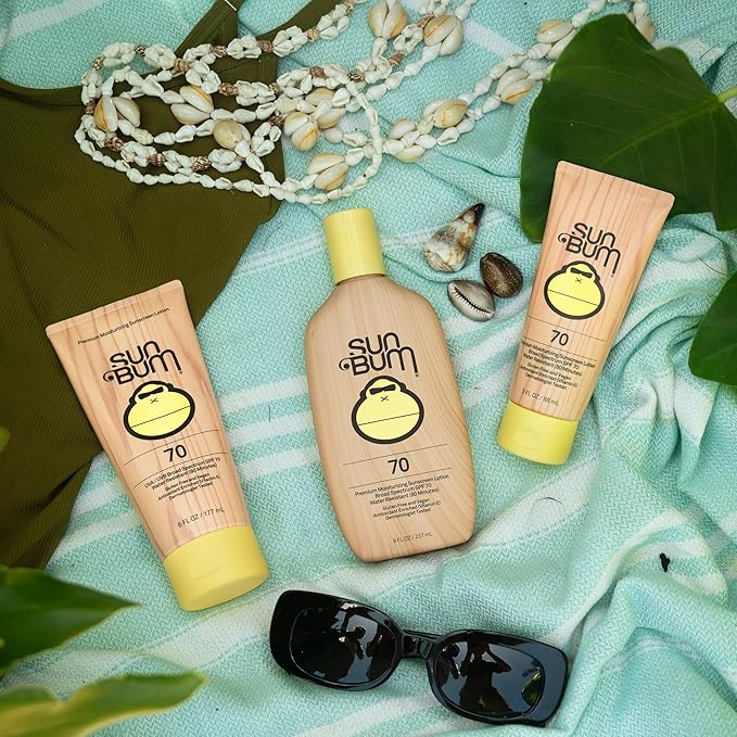 Sun Bum Original SPF 70 Sunscreen Body Lotion - Broad Spectrum Moisturizing Sunscreen with Vitamin E - Hawaii 104 Act Compliant (Made without Octinoxate & Oxybenzone) - Travel Friendly - 3 oz
