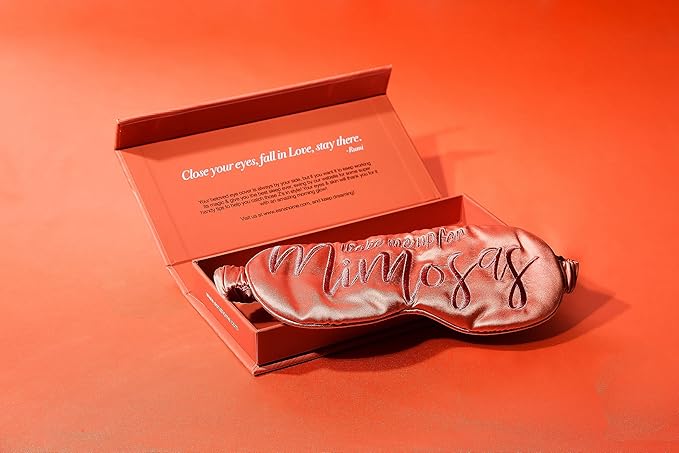 ESNA HOME Luxury Silk Sleep Mask | 22-Momme Mulberry Silk | Ultra Comfort | Deeper Relaxation | Present-Ready Packaging | Luxury Christmas for Her (Wake Me Up for Mimosas)