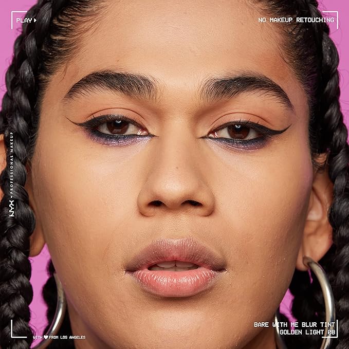 NYX PROFESSIONAL MAKEUP Bare With Me Blur Skin Tint Foundation Make Up with Matcha, Glycerin & Niacinamide - Golden Light