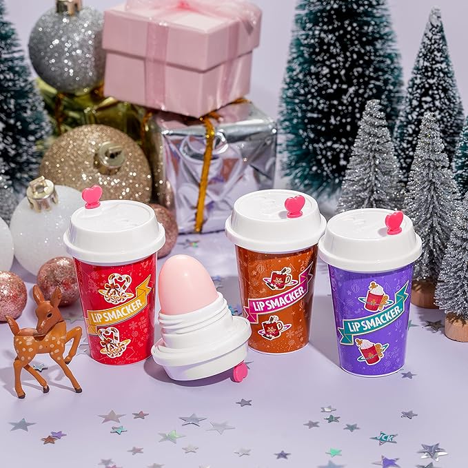 Lip Smacker Holiday Christmas Flavored Lip Balm Frappe Peppermint Stocking Stuffer Gift For Kids