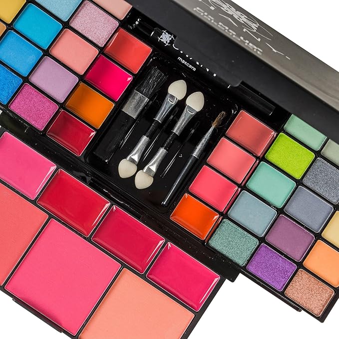 SHANY 'Fix Me Up' Makeup Kit - Compact Travel Makeup Portable Giftable Adult and Teen Makeup Set Eye Shadows, Lip Colors, Blushes, and Applicators
