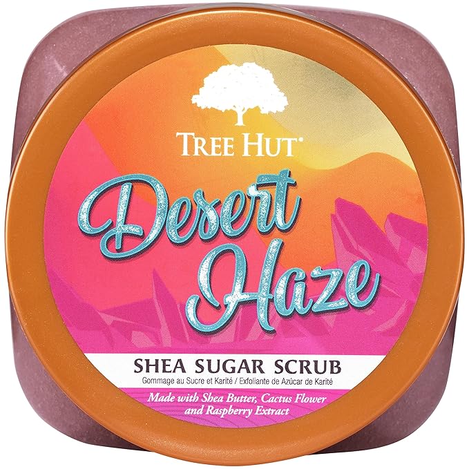 Tree Hut Desert Haze Shea Sugar Scrub | Exfoliating Body Scrub Removes Dead, Dry Skin for a Soft & Hydrated Feel | Nourishing Essential Body Care | 18 fl oz.