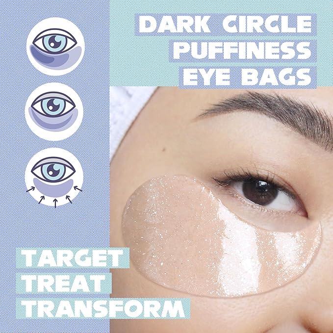 SIRIUS'LY BRIGHT Under Eye Patches 28 Pairs, Reduce Dark Circles Puffiness Bags, Rejuvenate Eye Mask, Eye Gel Pads with Caffeine Boost, Hyaluronic acid, Iris Moss Extract, Gifts for Women and Men