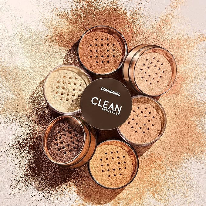 COVERGIRL Clean Invisible Loose Powder - Loose Powder, Setting Powder, Vegan Formula - Translucent Fair, 20g (0.7 oz) (Pack of 2)
