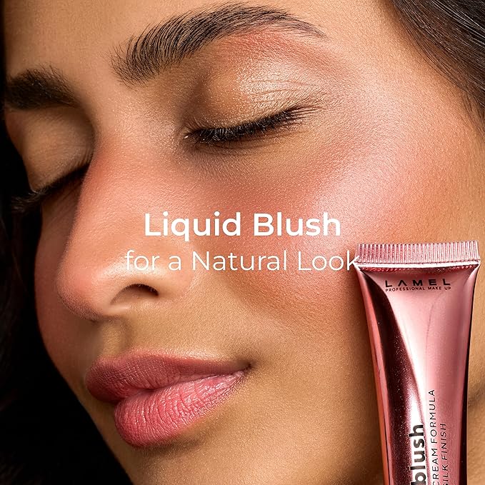 Lamel BB Blush Cheek Makeup - Lightweight and Long Lasting Liquid Blush - Blendable Cream Blush for Cheeks, Natural Finish Cream Contour - Pink Liquid Blush, 402 (Pink Blossom) -10ml/0,33fl.oz